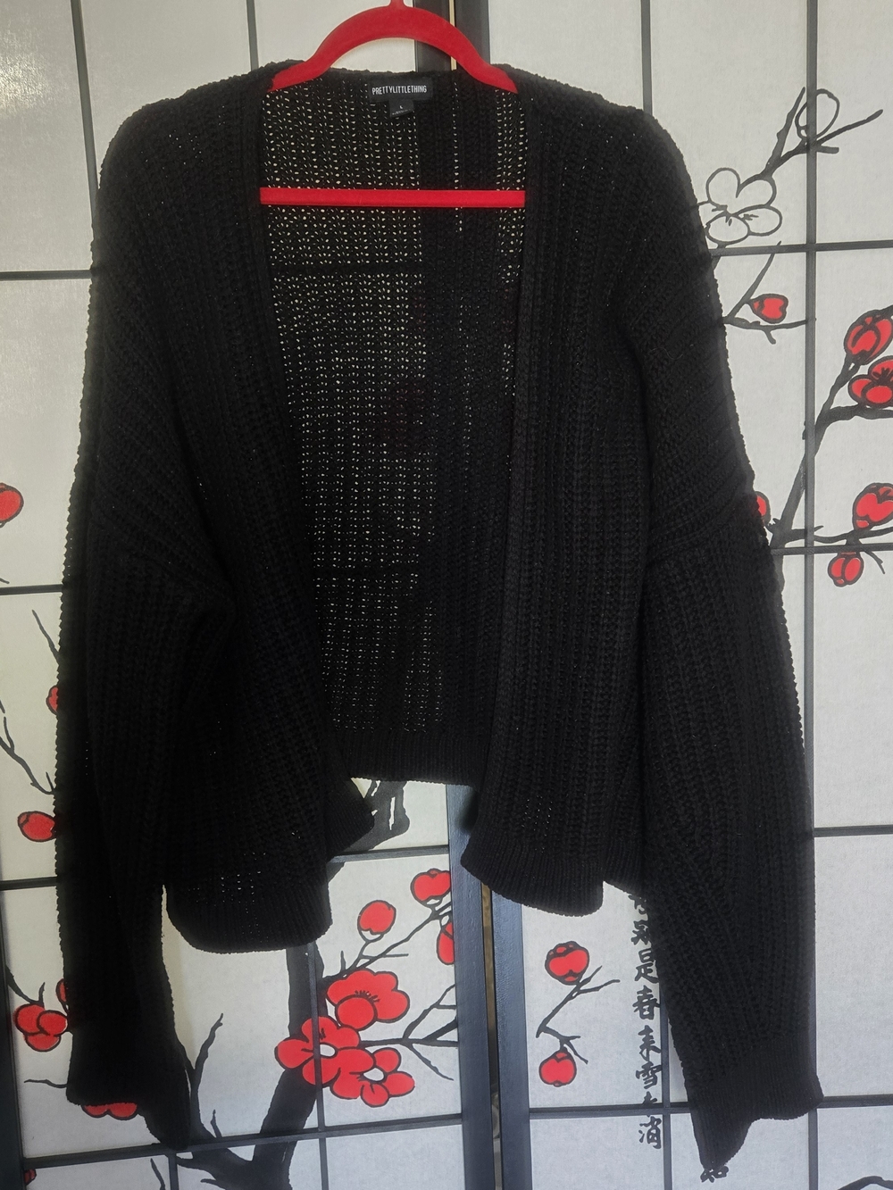 PrettyLittleThing Black Chunky Open-Front Cardigan